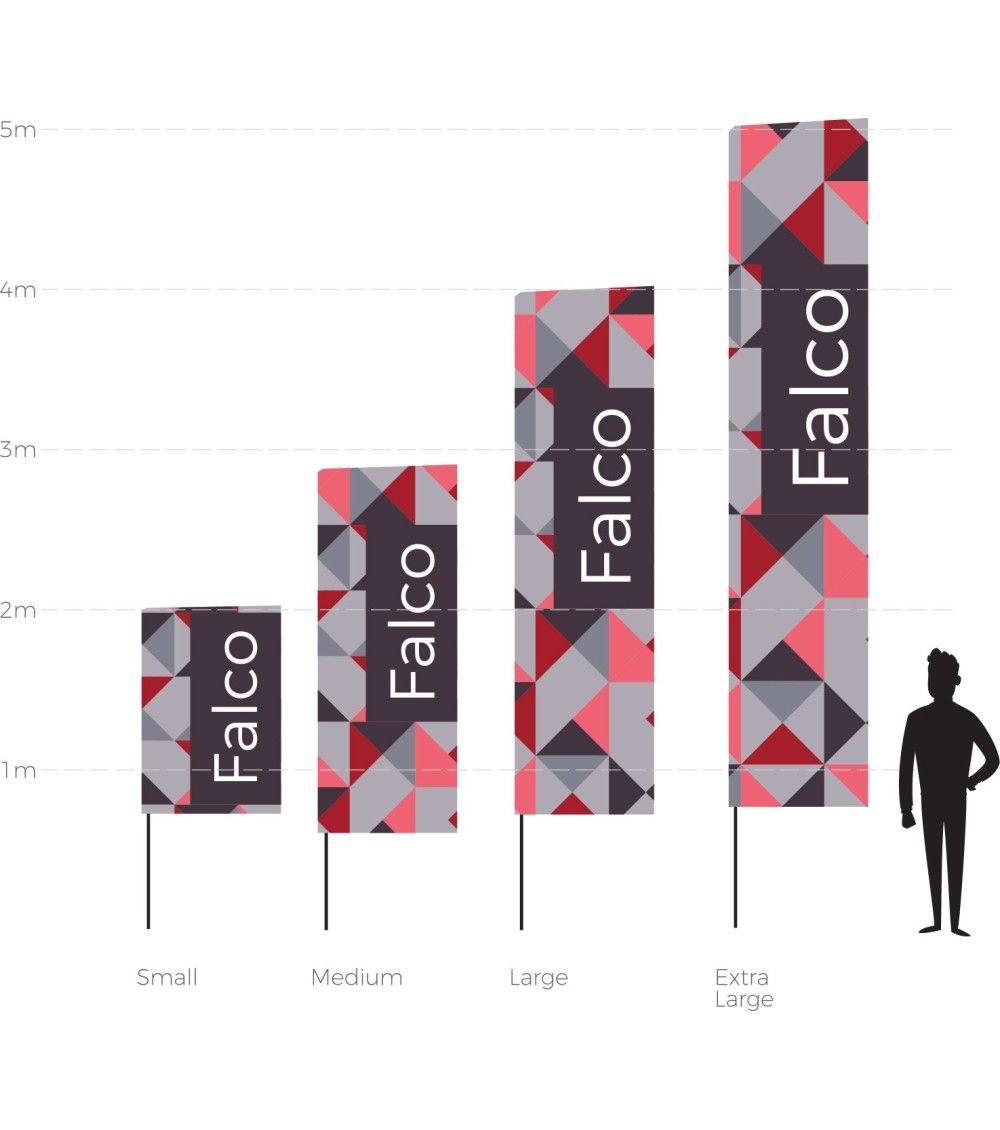 Drapeau extérieur et intérieur sur mât - Publicité visuelle avec mât économique en aluminium et fibre de verre_5