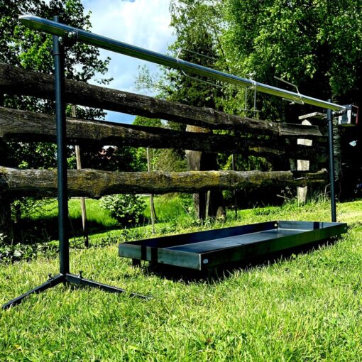 Tournebroche longue de 195 cm pour cochon ou volaille