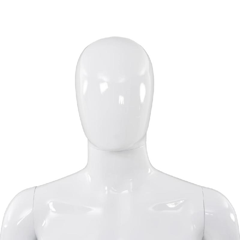 Vidaxl mannequin homme corps complet base verre blanc brillant 185 cm 142926_5