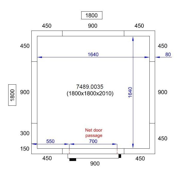 Chambre froide de congélation 180 x 180 cm avec sol (gaz écologique r290)_5