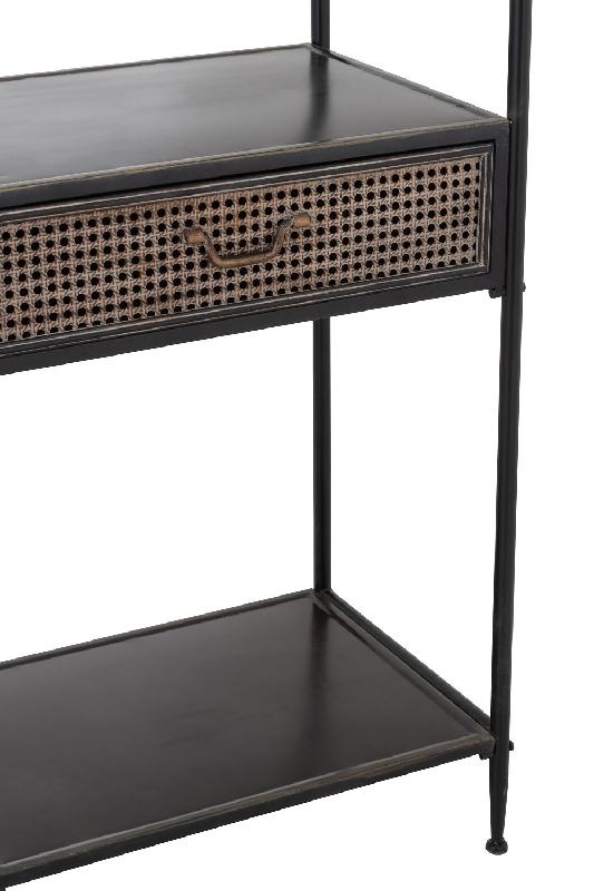 Étagère AKIBE - 1 tiroir, 4 tablettes en métal noir - Design et pratique_5