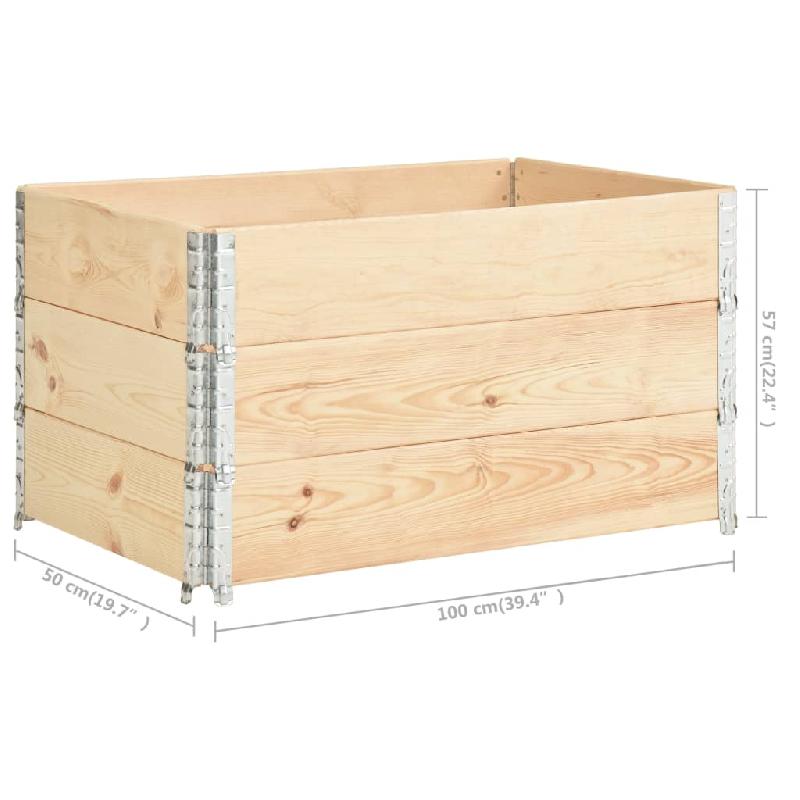 Vidaxl colliers de palette 3 pcs 50x100 cm bois de pin solide 310053_5