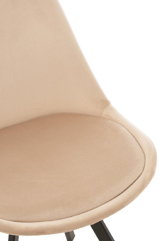 Chaise design RATRI en tissu beige - Pieds en métal noir - Confort optimal et style moderne_5