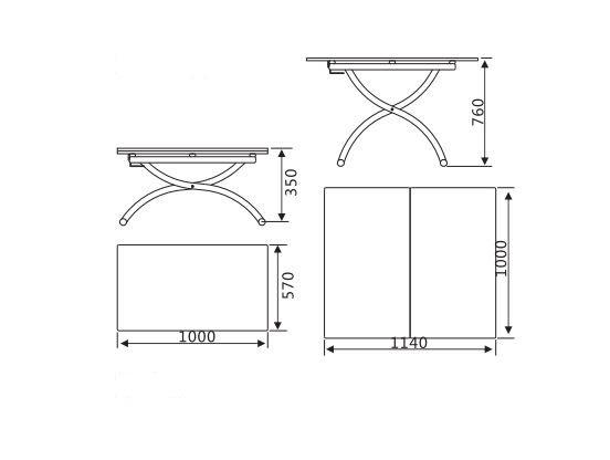 Table basse relevable extensible Hirondelle compacte laquée blanc - 100 x 57/114 cm - Design et gain de place_5