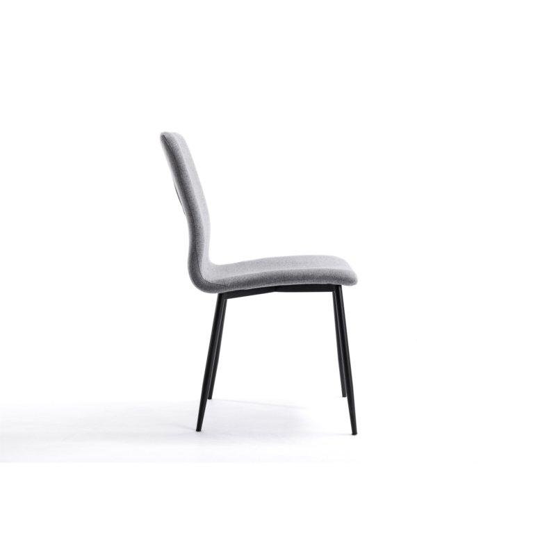 Lot de 2 chaises Sylvio - Tissu gris - Structure bois et métal - Design chic et confortable_5