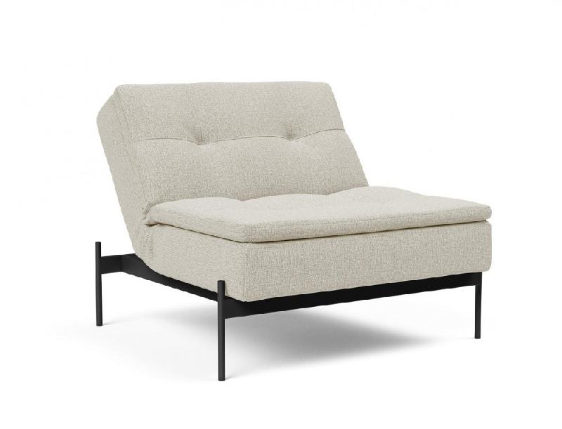 Innovation Living - Fauteuil lit design DUBLEXO Lauge Mixed Dance Natural convertible 90x115 cm - pieds métal noir_5
