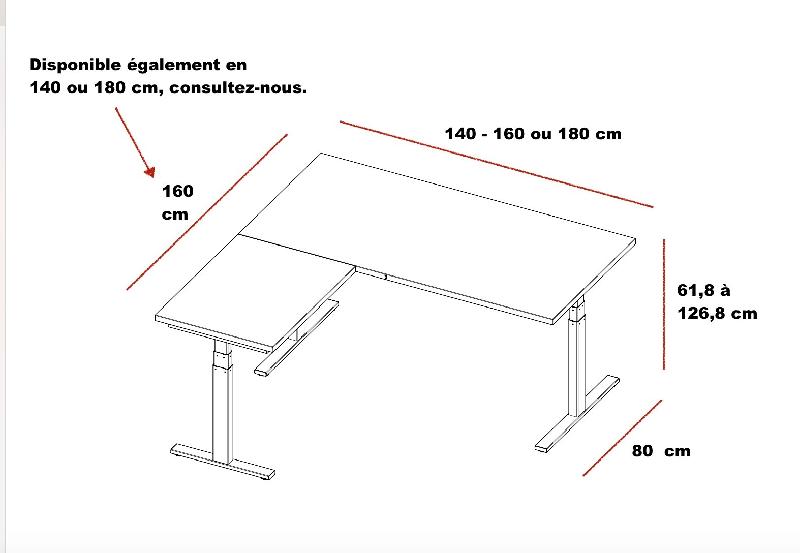 Bureau d'angle électrique réglable en hauteur - Quadrifoglio - Oui, Oui, 160, Blanc_5