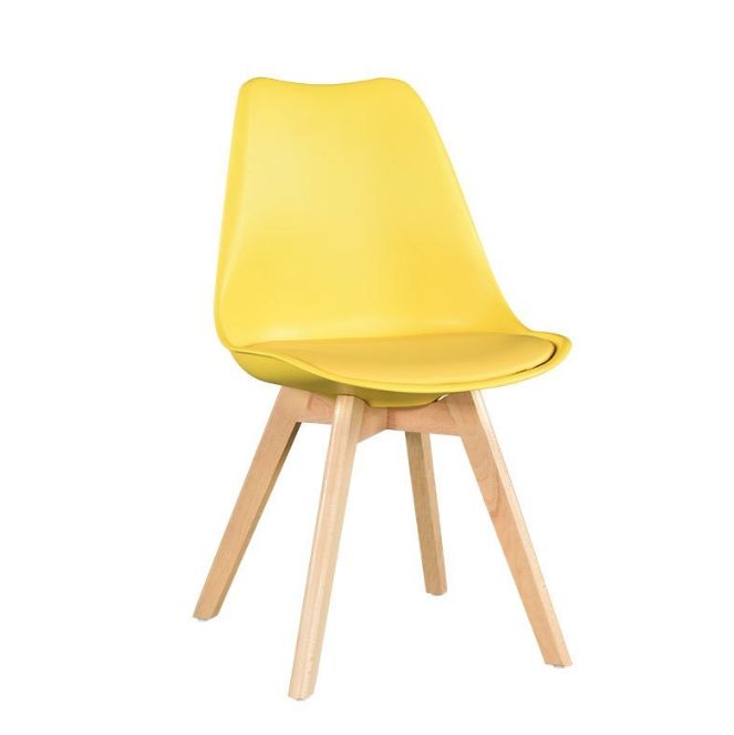 Chaise de restaurant - design scandinave - bois de hêtre et coque en polyuréthane - coussin simili cuir - vendue par lot de 4_5