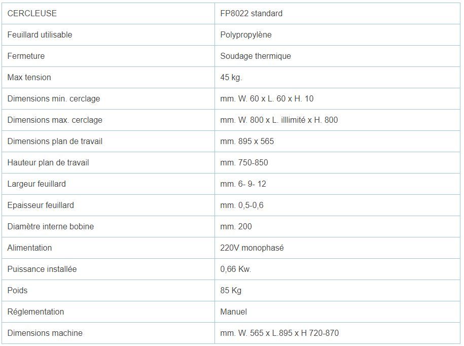 FP8022-9 - Cercleuse semi-automatique Ferplast - 85 kg - Dimensions min 60x60x10 mm - Feuillard 6-9-12 mm_5