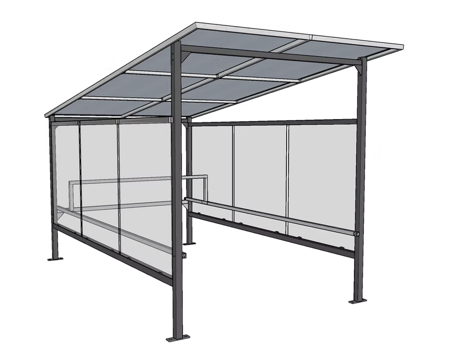Abri pour chariot à toiture droite en pente - Profondeur 4350mm x l2330mm x h2600mm - EVO 5 - Le temple du mobilier_5