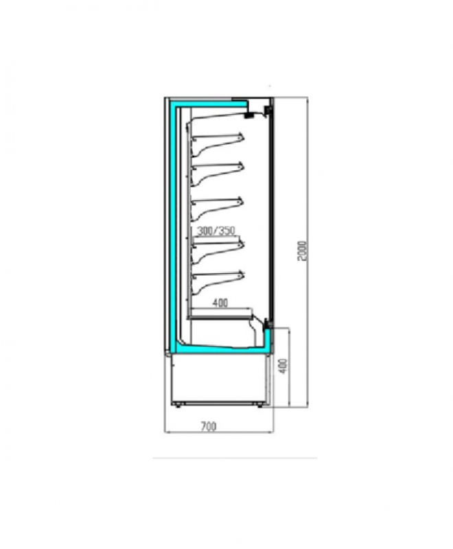 Vitrine réfrigérée verticale SLIM portes battantes en verre - économie d'énergie, dimensions 1m à 2m50_5