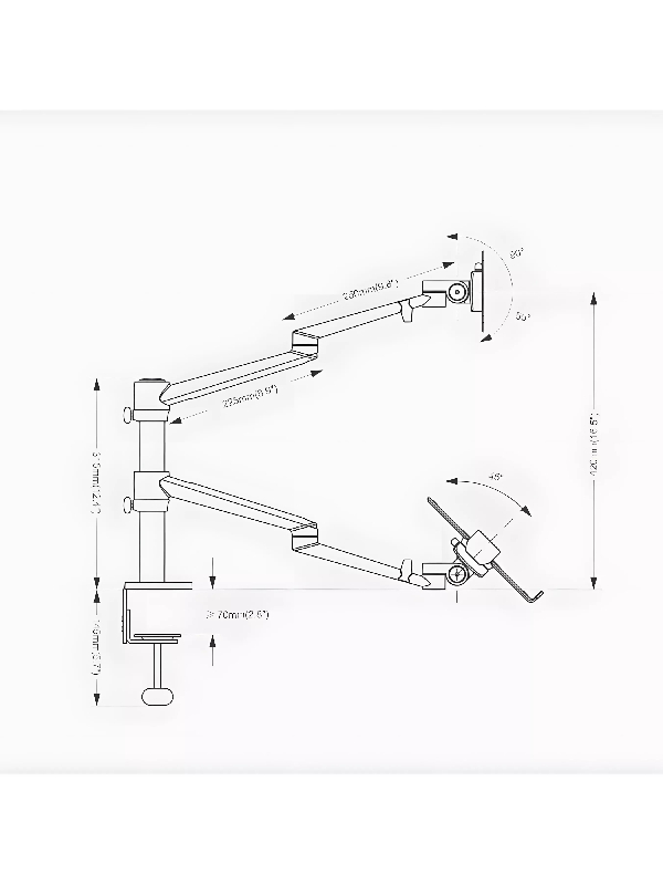 Bras articulé écran et ordinateur portable noir_5