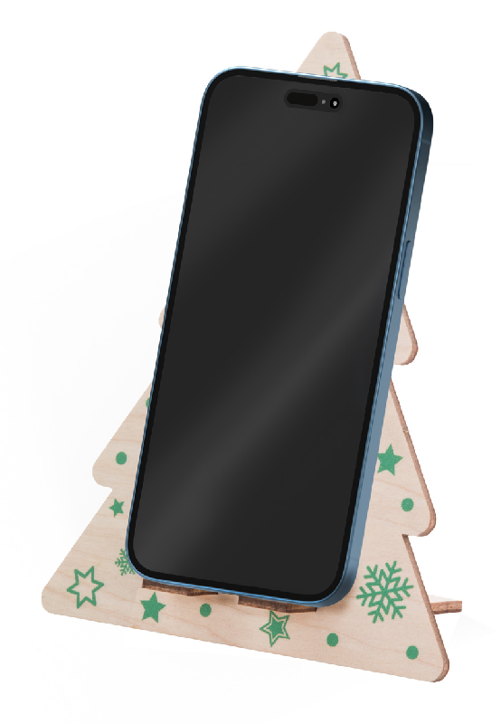 Sapin support téléphone en contreplaqué de bouleau - couleur verte - livré à plat_5
