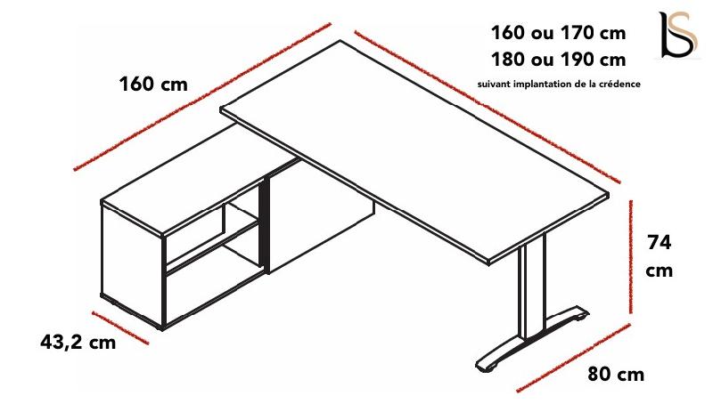 Bureau avec crédence de rangement - MDD - 160, Alu, Oui, Bouleau clair_5