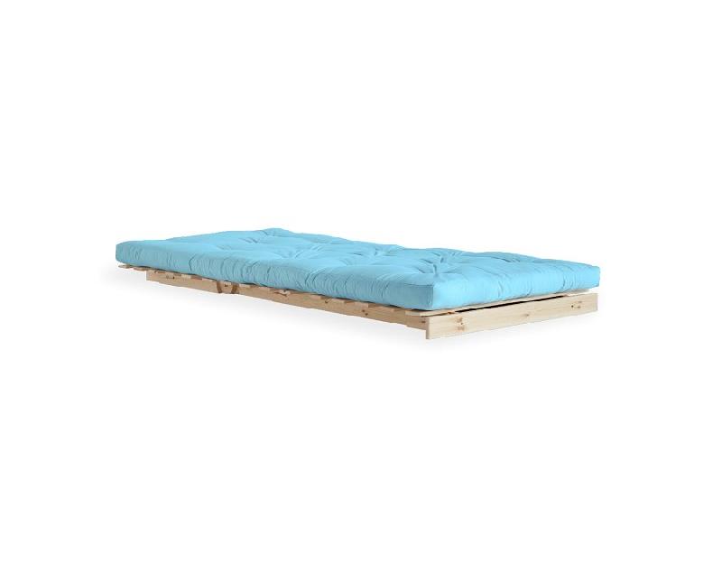 Fauteuil convertible futon ROOTS - pin naturel bleu clair - couchage 90 x 200 cm - design japonais et scandinave_5