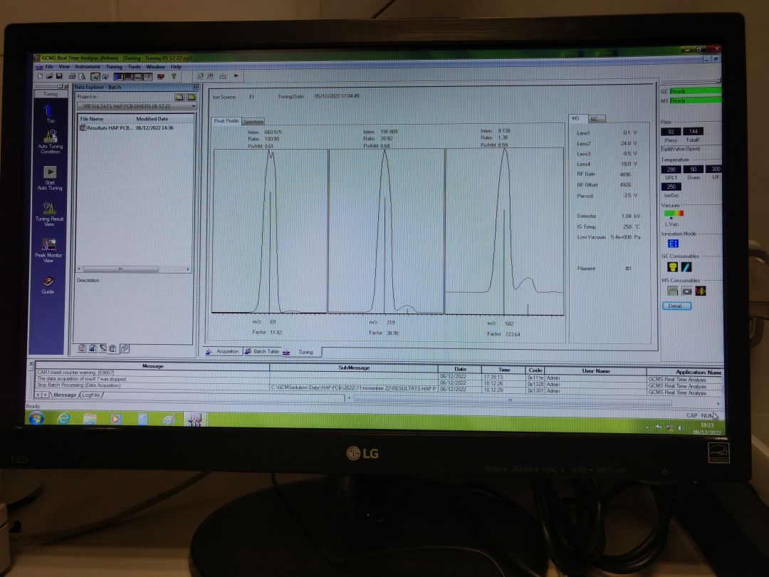Appareil chromatographique GCMS-QP2010S Shimadzu avec mode headspace
