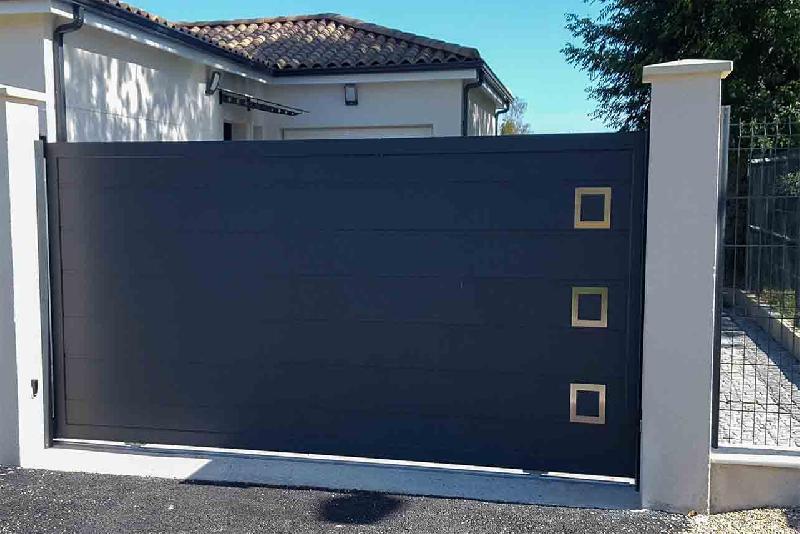 Portail coulissant plein finition aluminium - 4000 / 2000_5