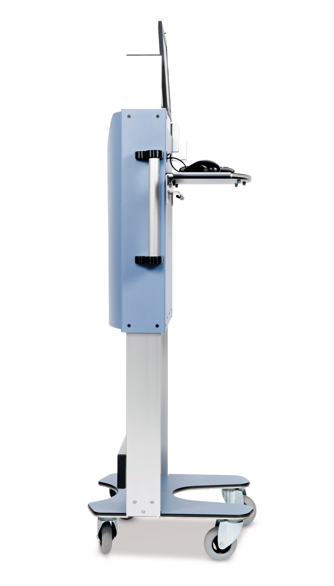 Chariots informatiques médicaux Mercura - réglables en hauteur avec supports pour accessoires_5