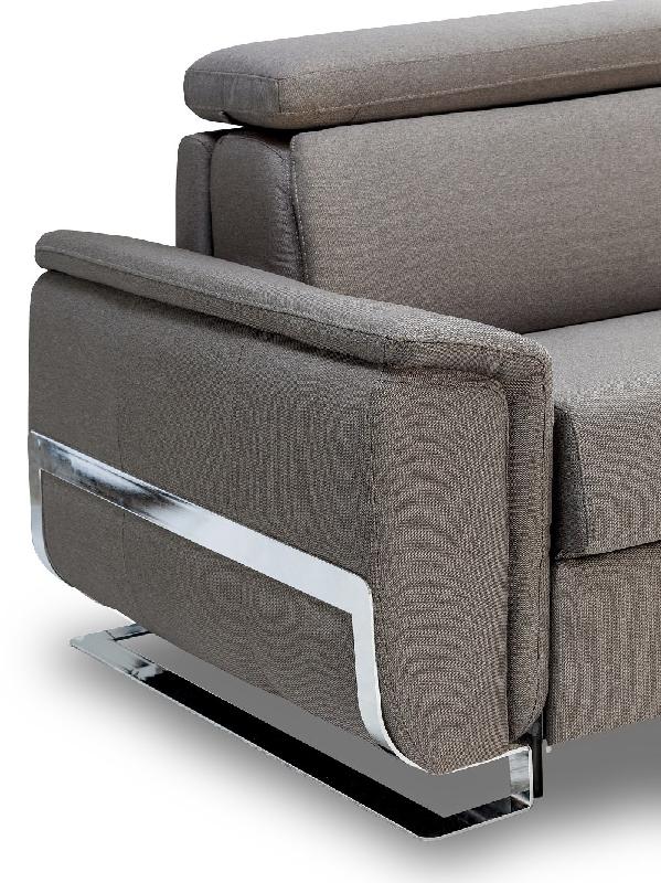 Canapé convertible express Réaumur - 160cm - Sommier à lattes - Matelas 16cm - Tweed gris - Fabrication italienne_5