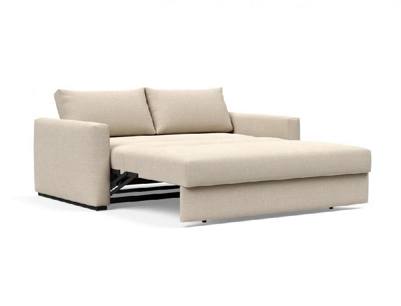 Canapé convertible design COSIAL avec accoudoirs - Innovation Living - tissu Phobos Latte - couchage 160x202 cm_5