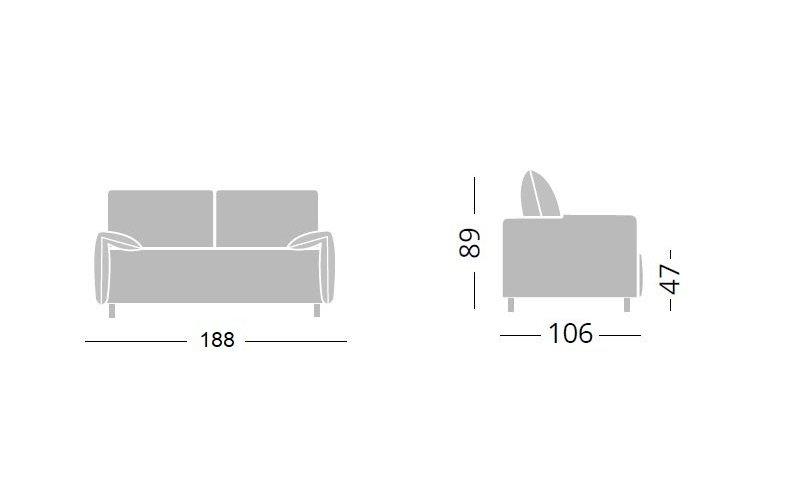 Canapé fixe 3 places Epsilon - Tissu Maracaibo vert anis piqué - Design unique et fabrication italienne_5