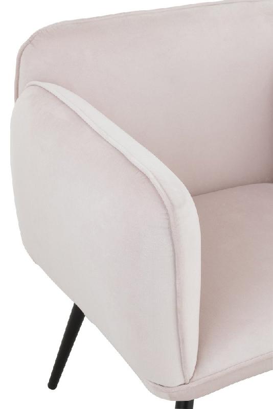 Fauteuil luxe rose clair - structure en métal - revêtement en fibre textile - dimensions L70 x H79 x P60 cm_5