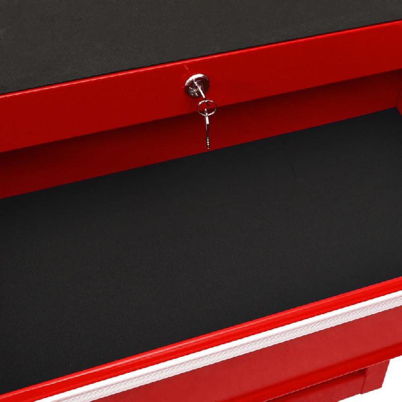 Vidaxl chariot à outils avec 15 tiroirs acier rouge 3056737_5