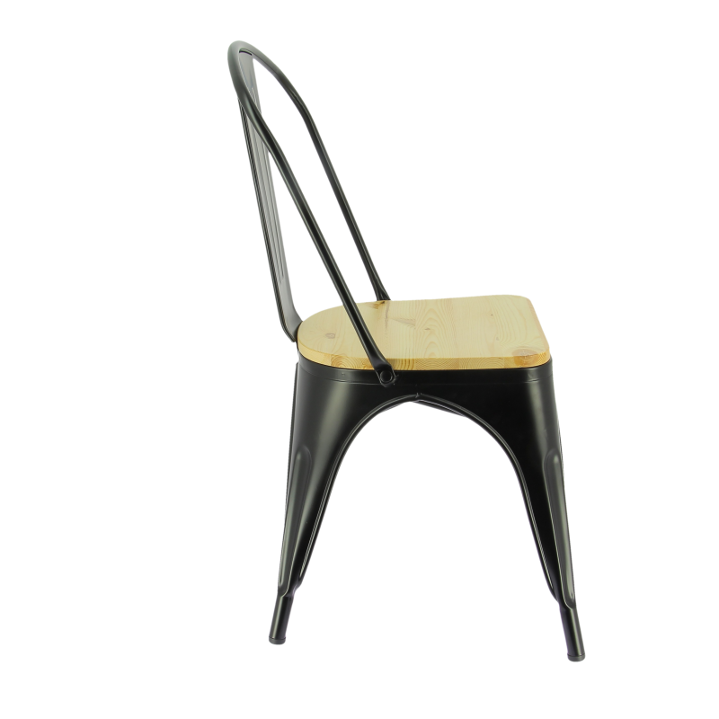 Chaise de restaurant métal Austin - NOIR_5