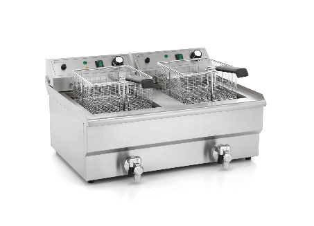 Friteuse électrique double avec robinets de vidange - 2 x 11 litres_5
