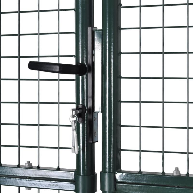 Vidaxl portail de clôture à porte double acier enduit de poudre 142025_5