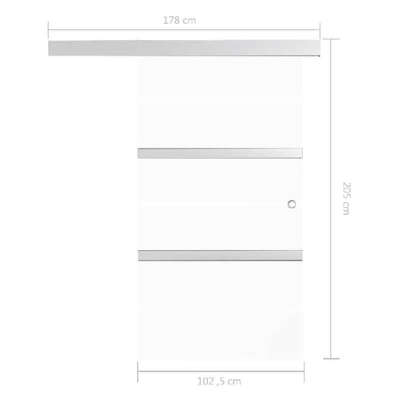 Vidaxl porte coulissante verre esg et aluminium 102,5x205 cm argenté 288060_5