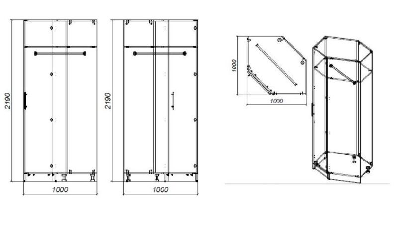 Composition angle lit escamotable Vertigo taupe mat 411 x 100 cm - couchage 160 x 200 cm avec multiples rangements_5