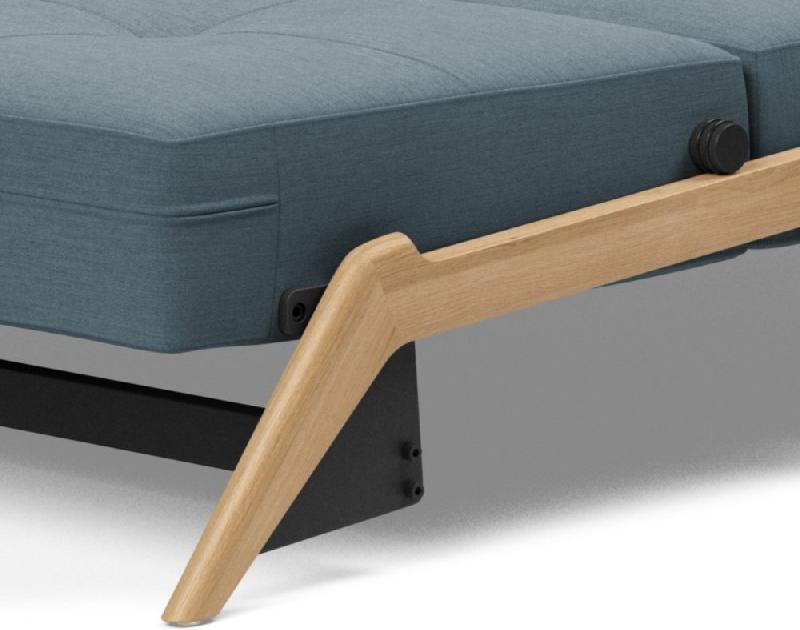 Innovation Living - Canapé design Cubed Wood 02 convertible lit 140x200 cm - tissu Vivus Dusty Blue_5