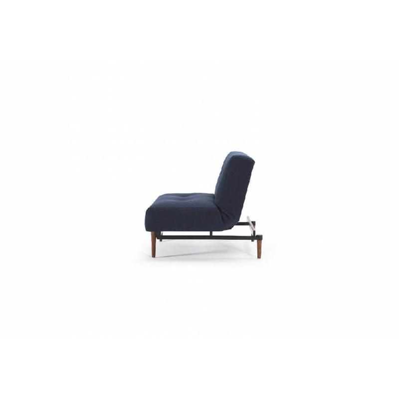 Innovation Living - Fauteuil design convertible lit 115x90 - Ample Styletto Mixed Dance Blue - Pieds bois foncé_5