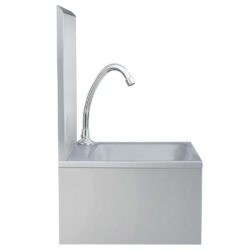 Vidaxl lavabo de lavage avec robinet et distributeur de savon inox 51114_5