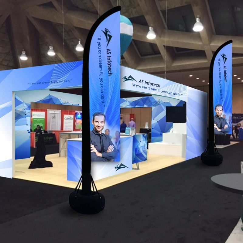 Drapeau gonflable publicitaire à air captif avec voile personnalisable / Air-Flag_5