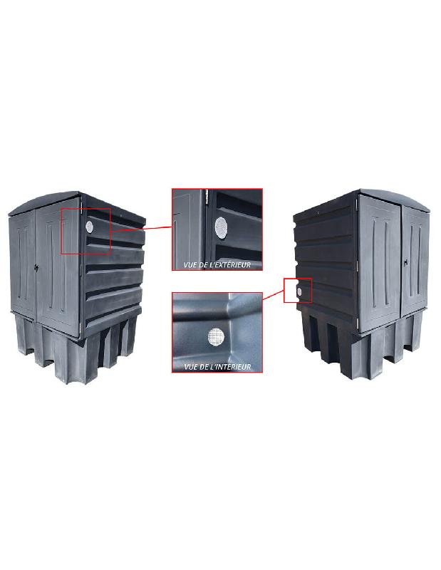 Armoire de rétention PEHD pour cuve 1000 L + Caillebotis PE - Avec Ventilation_5