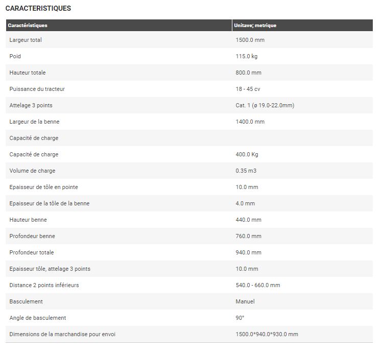 Prm-140-l - godets à basculement manuel - deleks - largeur total : 1500.0 mm_5