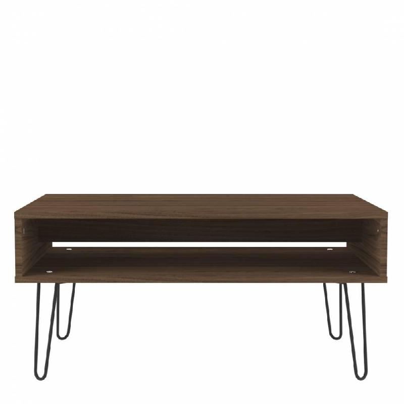 Table basse design scandinave LACKBERG - Noyer - Compacte avec rangement - Fabriquée en France_5