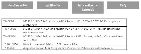 Tm-pr150 - ecrans tactiles - taicenn - résolution 1024 * 768_5