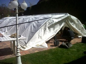 Abri de chantier gonflable 2WT - Protection contre les intempéries pour piscinistes et chantiers divers_5