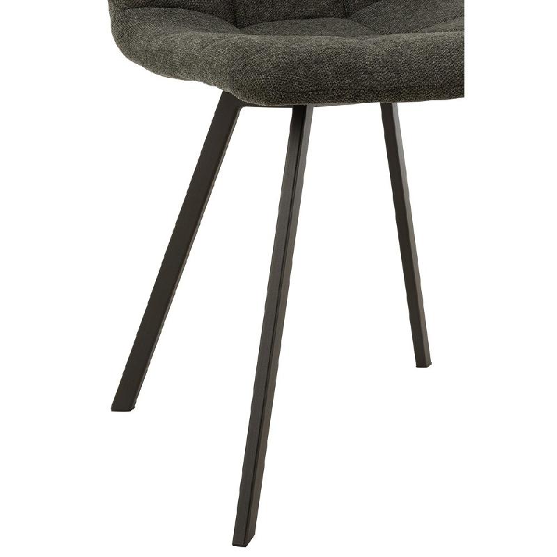 Chaise Milena gris foncé - design moderne en velours avec pieds en métal laqué noir - dimensions 54x86x45 cm_5