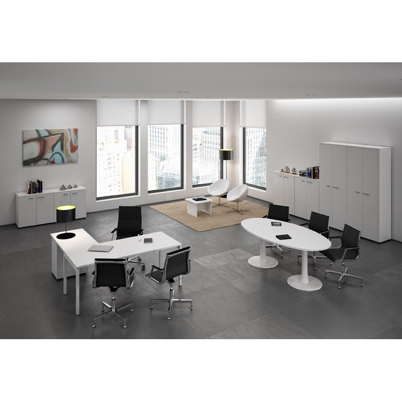 Bureau de direction IDEA+01 - avec retour, caisson 3 tiroirs et coussin - L 180 x Prof. 181.5 x H 72.5 cm_5