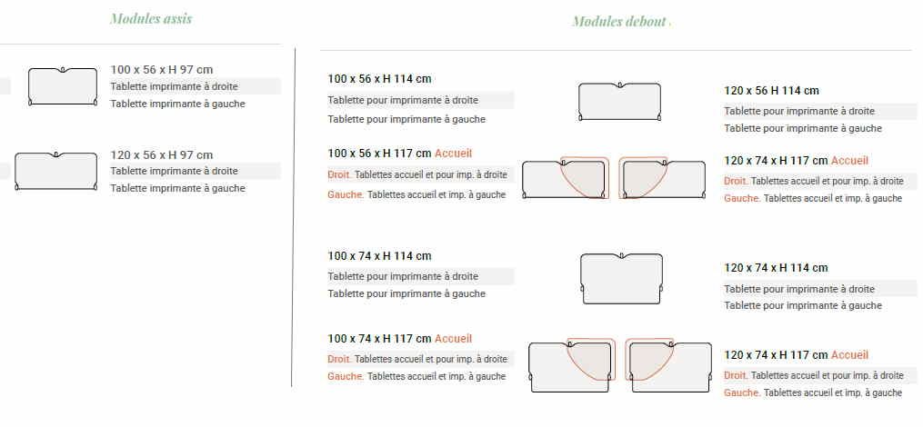 Comptoir mobile réglable en version assis ou debout