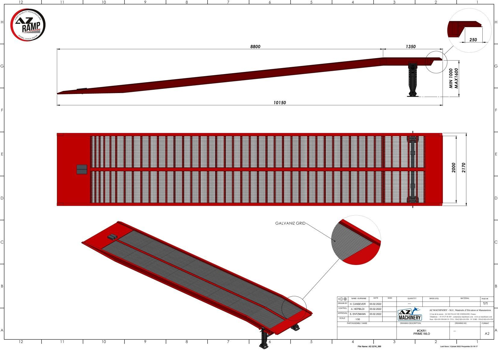 Rampe de quai mobile galvanisée robuste - AZ Ramp Prime WLO - Capacité 8T à 12T - Protection anticorrosion_5