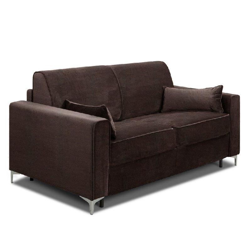 Canapé convertible express Jackson 160cm - Sommier lattes tweed marron chocolat - Matelas 16 cm haute résilience_5