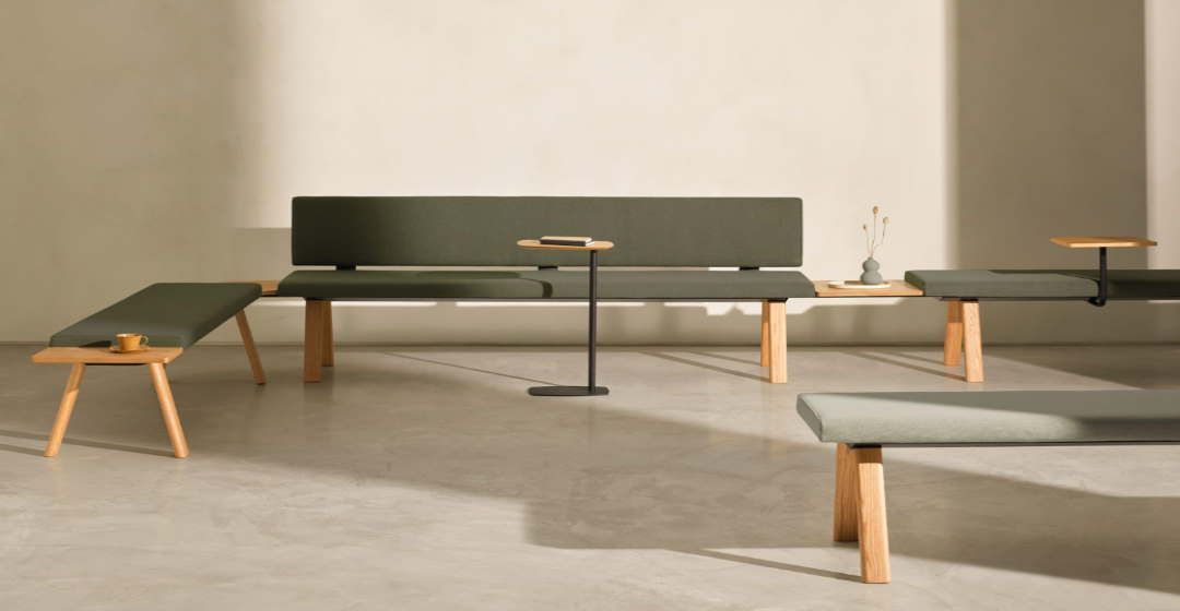 Banc d'accueil Plania - design intemporel, modulable avec piètements bois ou métalliques_5