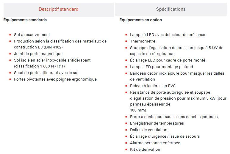 Chambre froide TectoCell Compact avec design standardisé