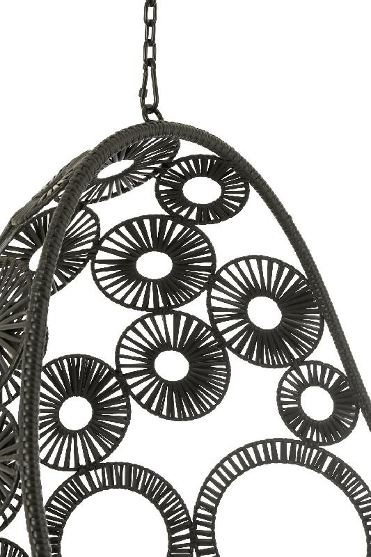 Fauteuil suspendu VANA - Aluminium et roseau noir - Utilisation intérieure et extérieure - Capacité 125 kg_5