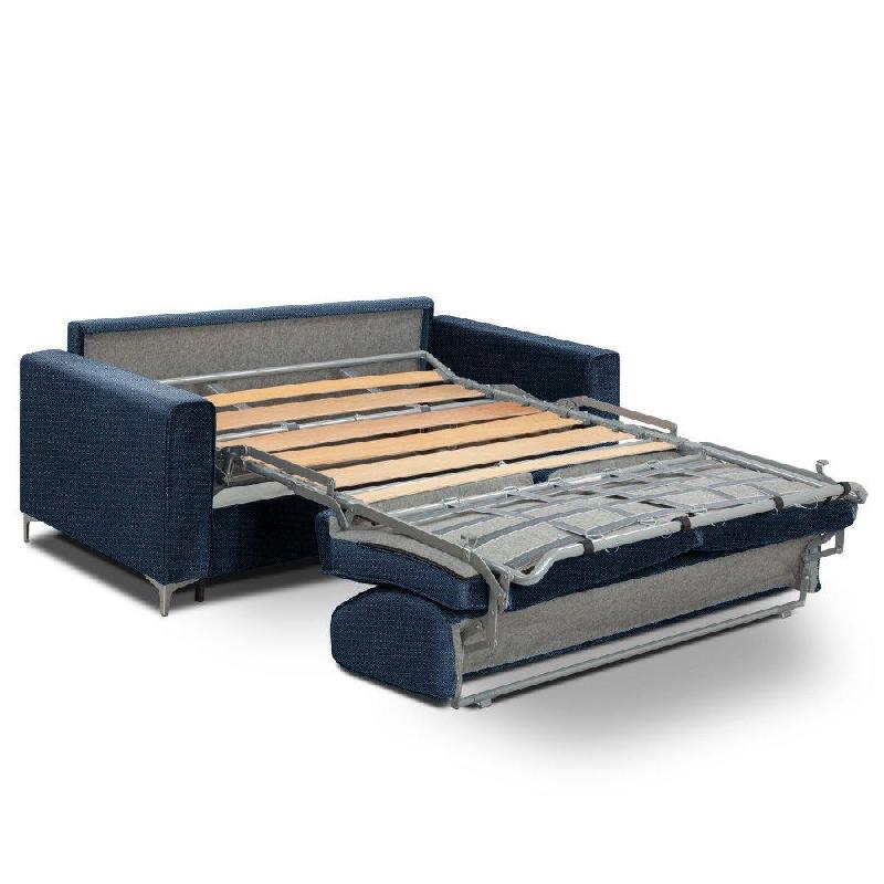 Canapé convertible express Jackson - 120cm Comfort Bultex® 12cm - sommier lattes Renatonisi - tissu tweed bleu_5